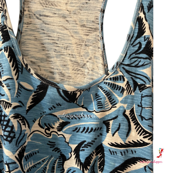 Blue LOFT Ann Taylor tunic Beach Coverup Summer Top 100% Cotton Medium - Picture 5 of 10